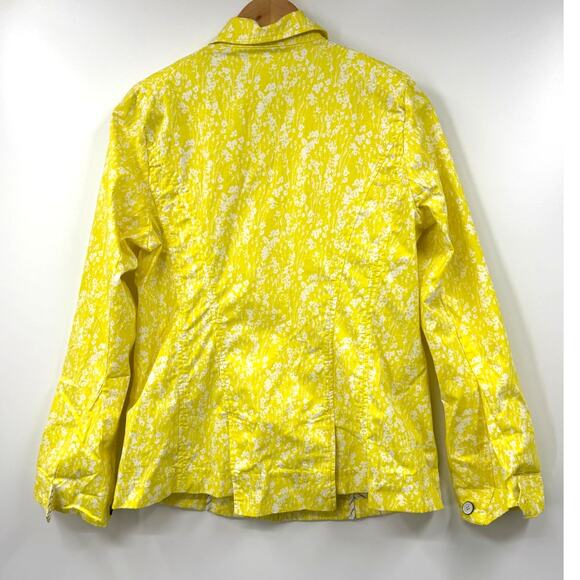 CAbi Field Jacket Womens Daisy Spring Yellow Floral‎ 5160 Pockets Size Medium - Picture 8 of 10